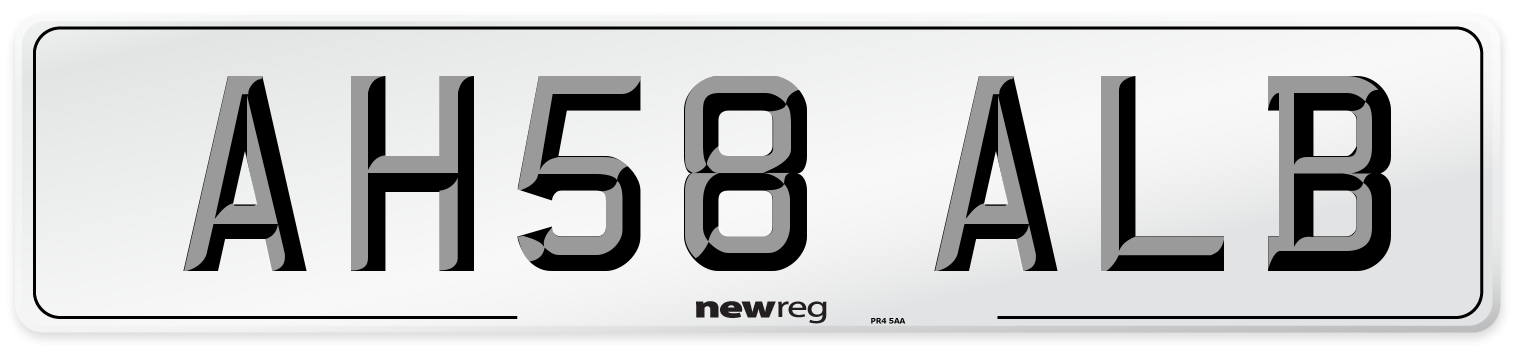 AH58 ALB Number Plate from New Reg